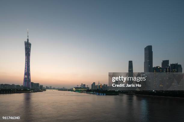 guangzhou central business district - zhujiang new town stock pictures, royalty-free photos & images