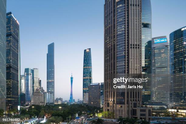 guangzhou central business district - zhujiang new town stock pictures, royalty-free photos & images