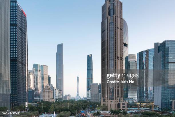 guangzhou central business district - zhujiang new town stock pictures, royalty-free photos & images