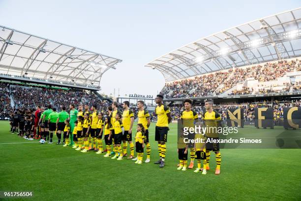 The team of Borussia Dortmund prior to the friendly match between Los Angeles FC and Borussia Dortmund during BVB's USA Training Camp in the United...