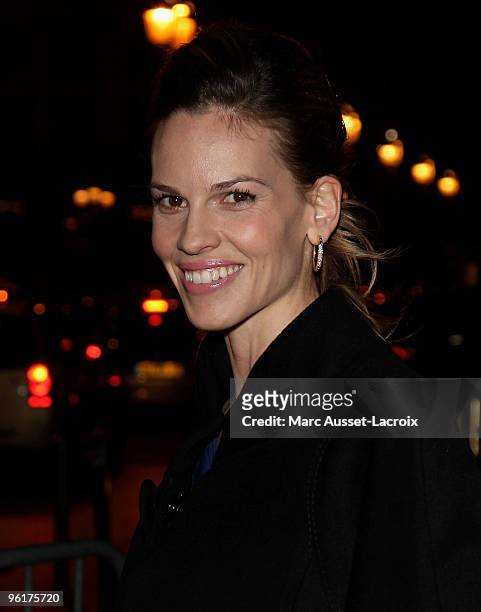 Hilary Swank attends Etam After Show at Hotel D'Evreux on January 25, 2010 in Paris, France.