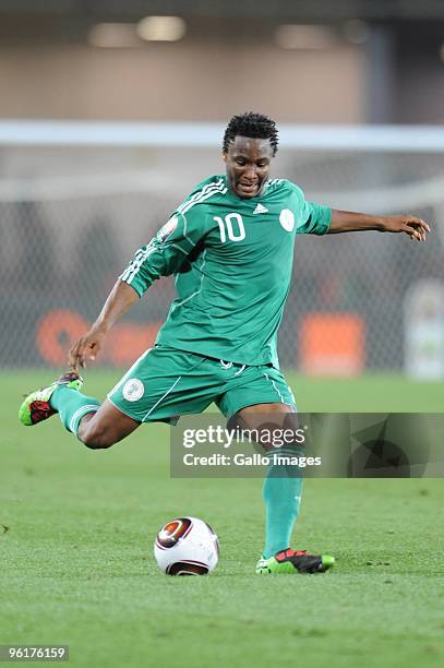 John Obi Mikel of Nigeria during the Africa Cup of Nations Quarter Final match between Zambia and Nigeria from the Alto da Chela Stadium on January...