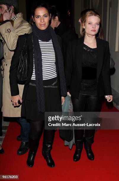 Elisa Tovati and Melanie Thierry attends Etam After Show at Hotel D'Evreux on January 25, 2010 in Paris, France.