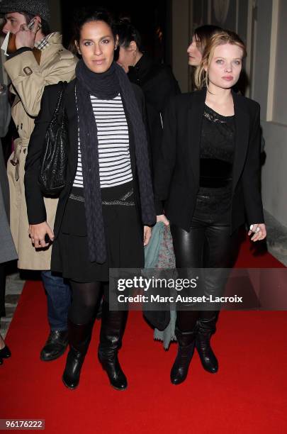 Elisa Tovati and Melanie Thierry attends Etam After Show at Hotel D'Evreux on January 25, 2010 in Paris, France.