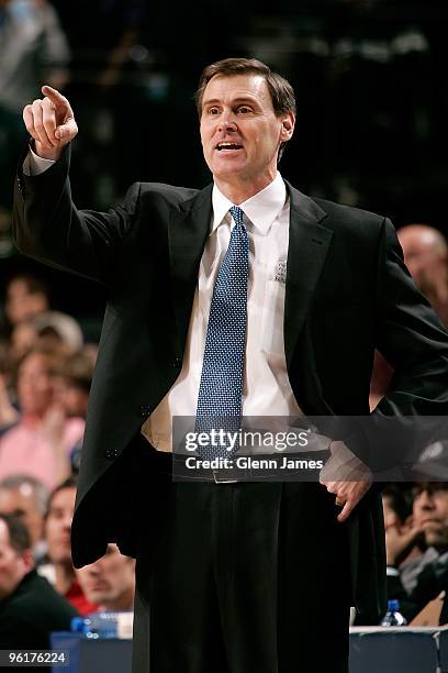 Head Coach Rick Carlisle of the Dallas Mavericks reacts on the sidelines during the game against the Memphis Grizzlies on December 26, 2009 at...