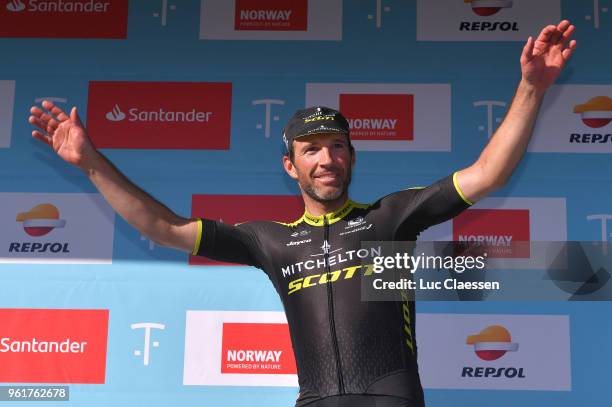 Podium / Michael Albasini of Switzerland and Team Mitchelton-Scott Celebration / during the 11th Tour des Fjords 2018, Stage 2 a 188km stage from...