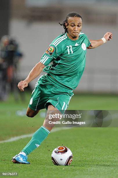 Peter Odemwingie of Nigeria during the Africa Cup of Nations Quarter Final match between Zambia and Nigeria from the Alto da Chela Stadium on January...