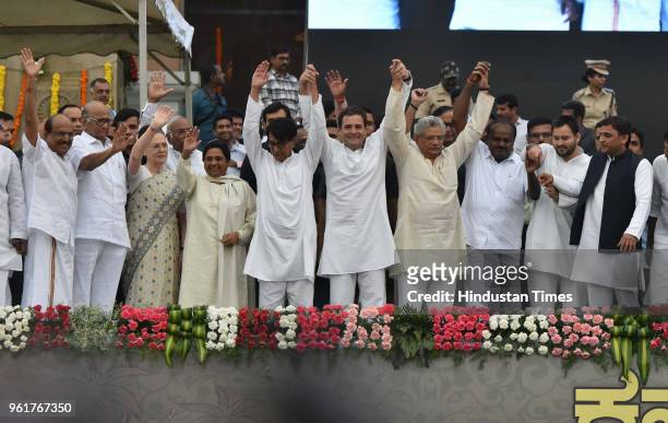 Chief Sharad Pawar, UPA Chairperson Sonia Gandhi, BSP Chief Mayawati, Ajit Singh, Congress President Rahul Gandhi, CPI leader Sitaram Yechury, RJD...