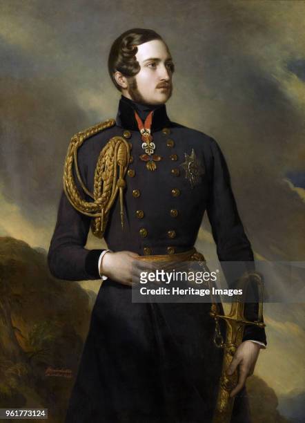 Portrait of Prince Albert of Saxe-Coburg and Gotha , 1842. Found in the Collection of Musée de l'Histoire de France, Château de Versailles.