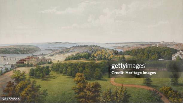 Panoramic View of Sveaborg and Helsingfors , 1855. Found in the Collection of State Museum of the History of Saint Petersburg.