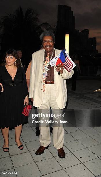 Boxing promoter Don King attends Operation Hope For Haiti benefit at Bongos on January 24, 2010 in Miami, Florida.