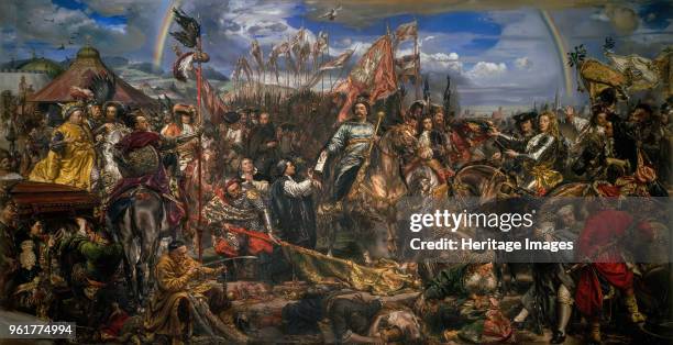 John III Sobieski sending message of victory to the Pope Innocent XI after the Battle of Vienna, 1883. Found in the Collection of Musei Vaticani in...
