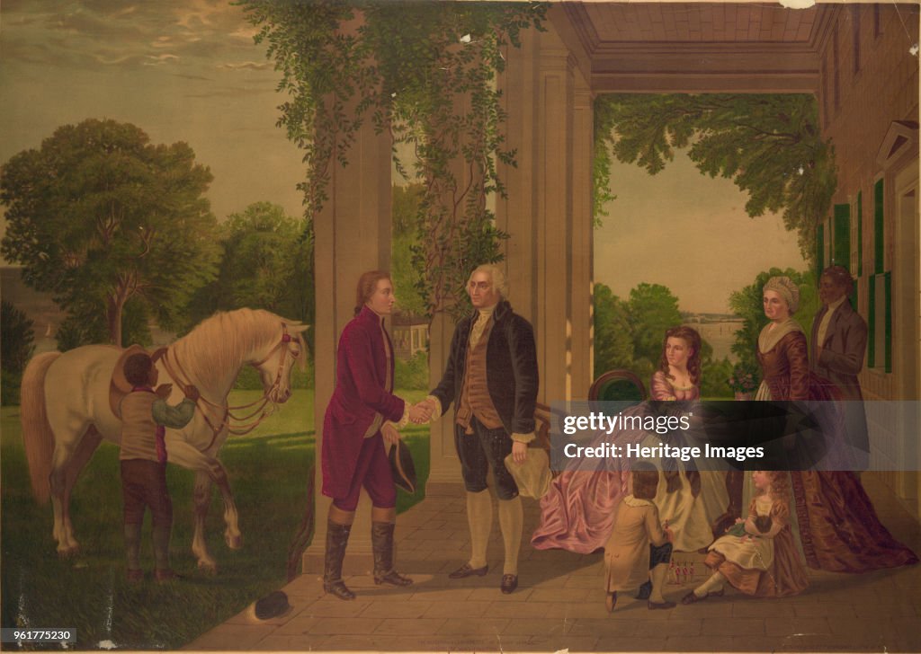 George Washington Welcoming Marquis De Lafayette To His Home At Mount Vernon