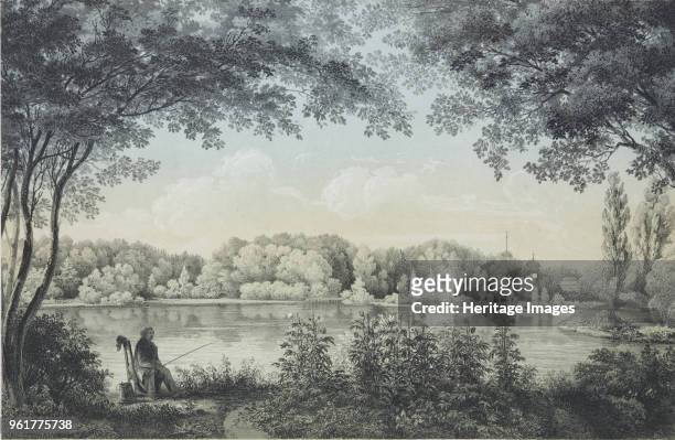 View of the Shablykino Estate, 1840. Found in the Collection of State Open-air Museum Spasskoye-Lutovinovo.