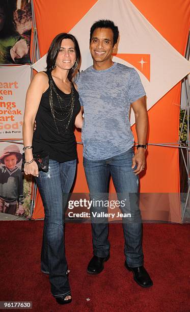 Maritere Vilar and Singer Jon Secada attend Operation Hope For Haiti benefit at Bongos on January 24, 2010 in Miami, Florida.