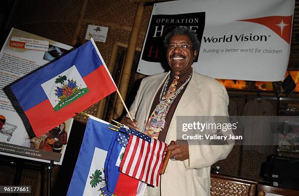 Boxing promoter Don King attends Operation Hope For Haiti benefit at Bongos on January 24, 2010 in Miami, Florida.