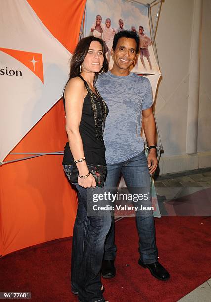 Maritere Vilar and Singer Jon Secada attends Operation Hope For Haiti benefit at Bongos on January 24, 2010 in Miami, Florida.