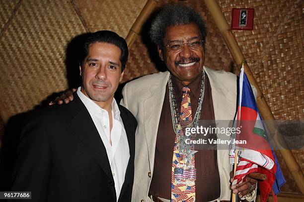 Miami-Dade County Public Schools Superintendent Alberto M. Carvalho and boxing promoter Don King attends Operation Hope For Haiti benefit at Bongos...