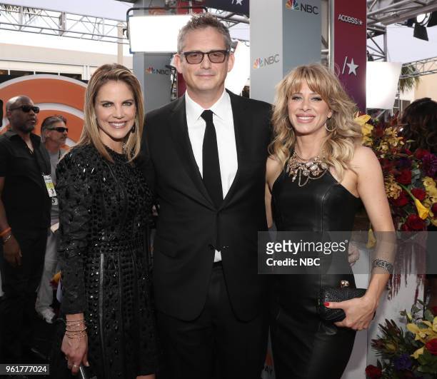 Red Carpet Arrivals -- 2018 BBMA's at the MGM Grand, Las Vegas, Nevada -- Pictured: Natalie Morales; Paul Telegdy, President, Alternative and Reality...