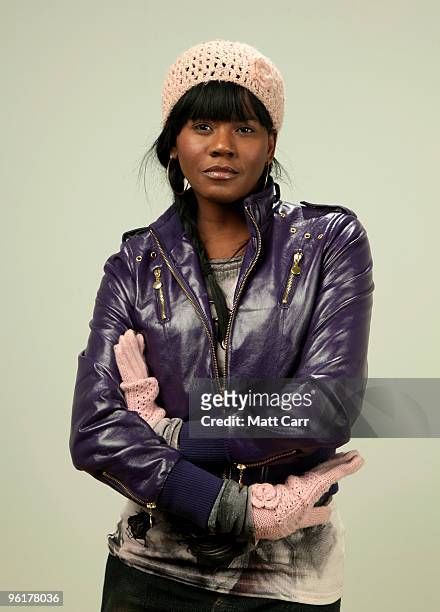 Tangi Miller poses for a portrait during the 2010 Sundance Film Festival held at the Getty Images portrait studio at The Lift on January 25, 2010 in...