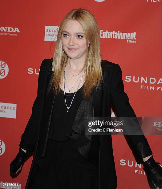 Actress Dakota Fanning attends "The Runaways" Premiere during the 2010 Sundance Film Festival at Eccles Center Theatre on January 24, 2010 in Park...