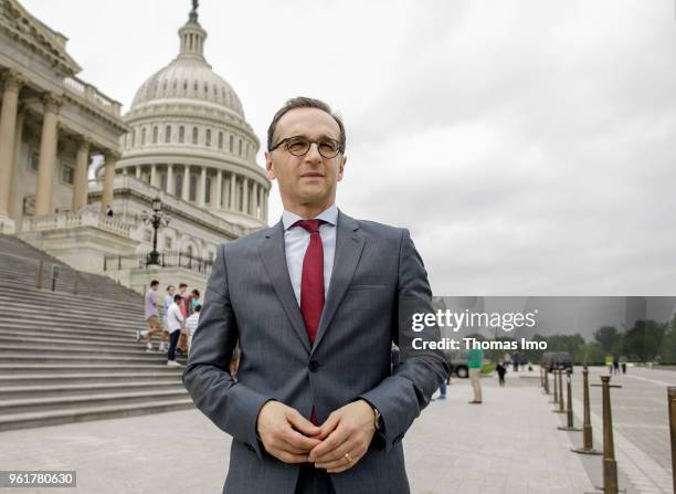 German Foreign Minister Heiko Maas is pictured in front of the Capitol on May 22, 2017 in Washington, DC. Maas is in Washington D.C. For political...