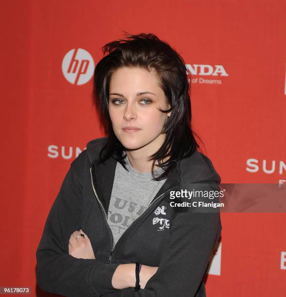 Actress Kristen Stewart attends "The Runaways" Premiere during the 2010 Sundance Film Festival at Eccles Center Theatre on January 24, 2010 in Park...