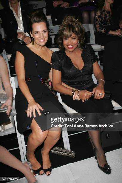 Roberta Armani andTina Turner attends the Giorgio Armani Prive Haute-Couture show as part of the Paris Fashion Week Spring/Summer 2010 at Palais de...