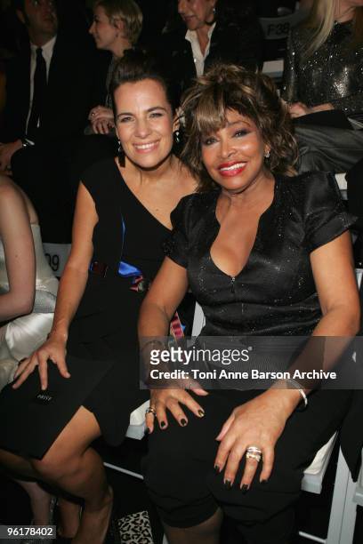 Roberta Armani andTina Turner attends the Giorgio Armani Prive Haute-Couture show as part of the Paris Fashion Week Spring/Summer 2010 at Palais de...