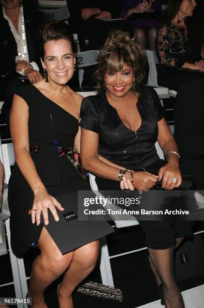 Roberta Armani andTina Turner attends the Giorgio Armani Prive Haute-Couture show as part of the Paris Fashion Week Spring/Summer 2010 at Palais de...