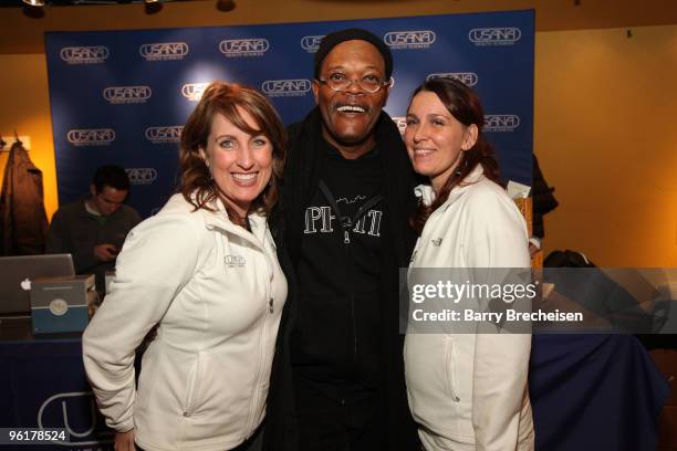 Vendor, Actor Samuel L. Jackson and vendor attend The Kari Feinstein Sundance Style Lounge on January 25, 2010 in Park City, Utah.