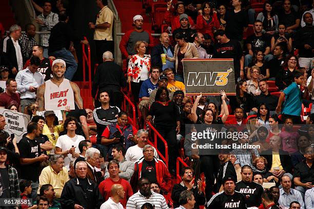 Miami Heat Fans on January 25, 2010 at American Airlines Arena in Miami, Florida. NOTE TO USER: User expressly acknowledges and agrees that, by...