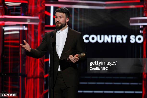 Presentation -- 2018 BBMA's at the MGM Grand, Las Vegas, Nevada -- Pictured: Sam Hunt, Winner of Top Country Song --