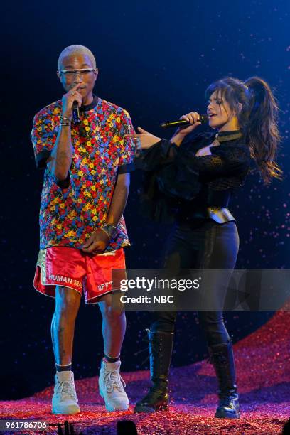 Presentation -- 2018 BBMA's at the MGM Grand, Las Vegas, Nevada -- Pictured: Pharrell Williams, Camila Cabello --