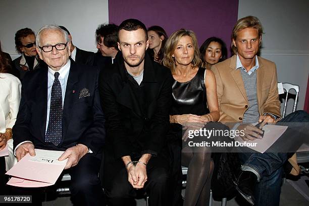 Pierre Cardin, Kriss van Assche, Claire Chazal and Aranud Lemaire attend the Christian Dior Haute-Couture show as part of the Paris Fashion Week...