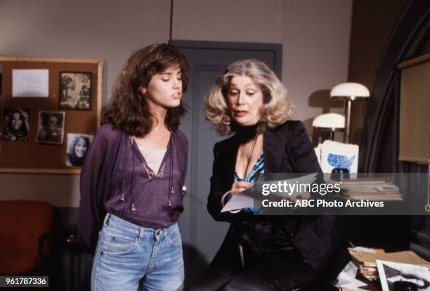 Kim Delaney, Sylvia Miles appearing on Disney General Entertainment Content via Getty Images's 'All My Children'.