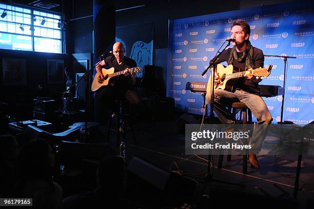 Muscians Matt Scanell and Richard Marx perform at the ASCAP Music Cafe during the 2010 Sundance Film Festival at Stanfield Gallery on January 25,...