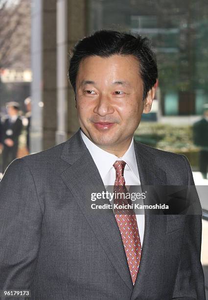 Crown Prince Naruhito attends the follow-up conference of the International Year of Sanitation at the United Nations University on January 26, 2010...