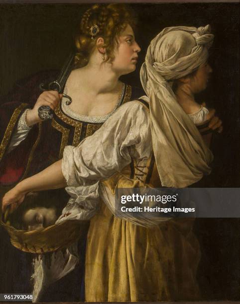 Judith and her maid Abra, circa 1613. Found in the Collection of Galleria degli Uffizi, Florence.
