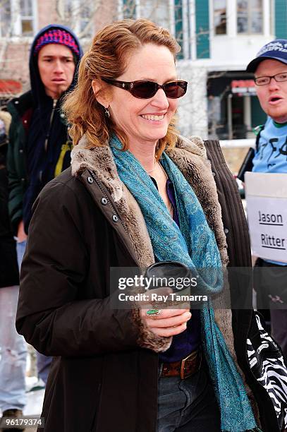 Actress Melissa Leo walks in Park City on January 25, 2010 in Park City, Utah.