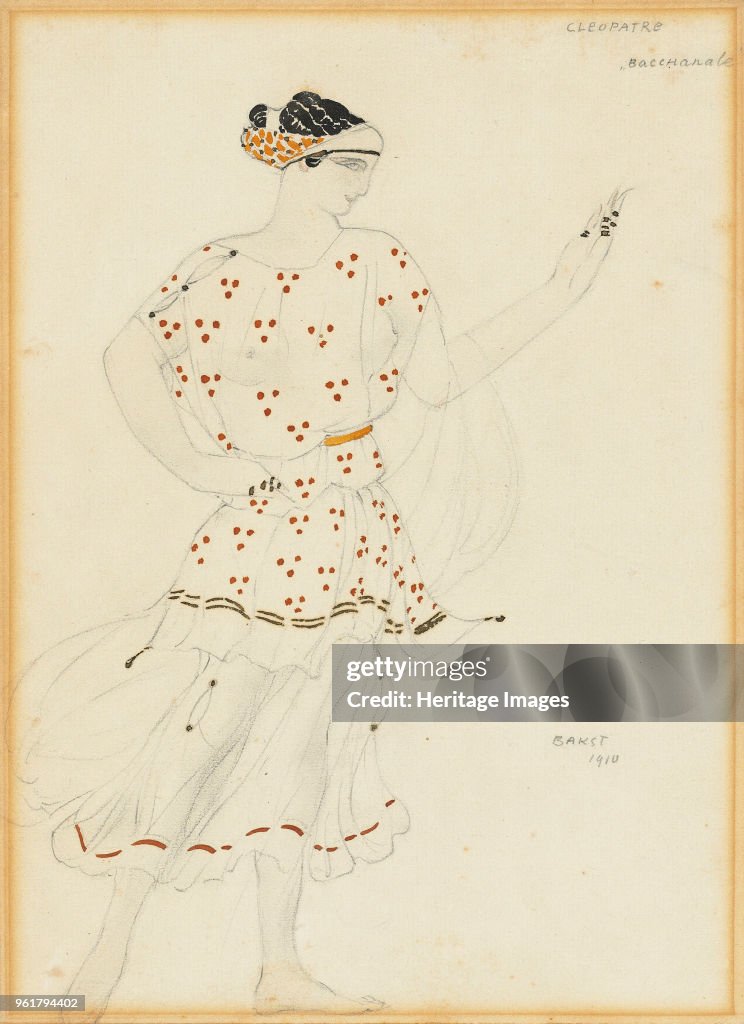 Bacchante. Costume Design For The Ballet Cleopatra By A. Arensky