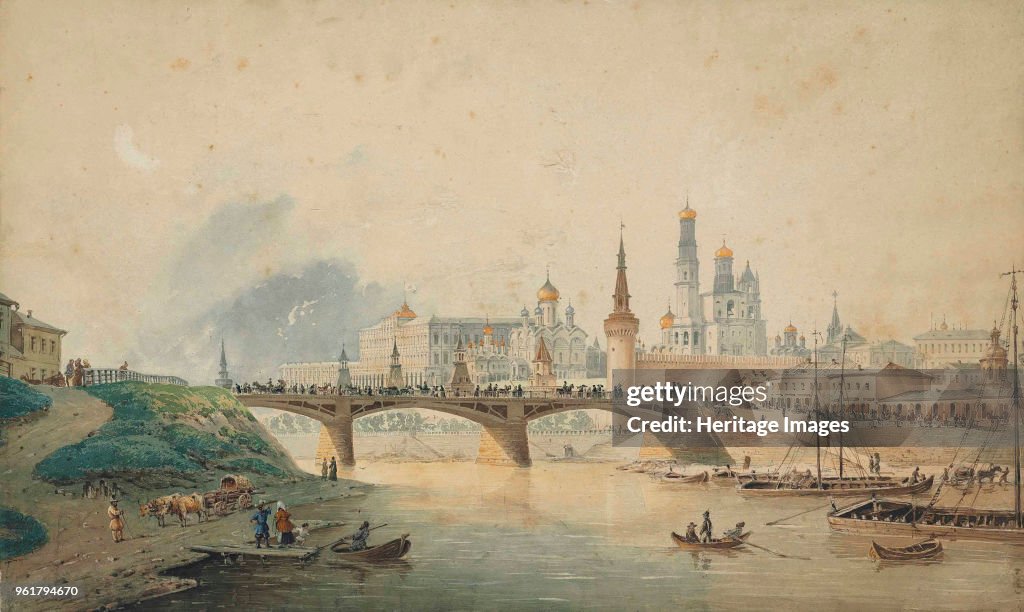View Of The Kremlin And Moskvoretsky Bridge From The Moskva River Embankment