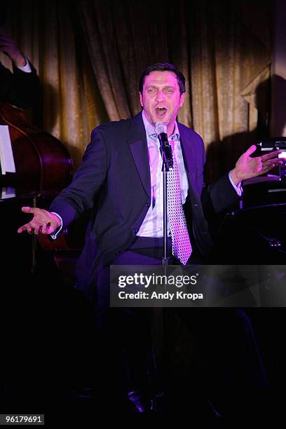 Raul Esparza performs during the Manhattan Theatre Club's winter benefit "An Intimate Night" at The Plaza Hotel on January 25, 2010 in New York City.