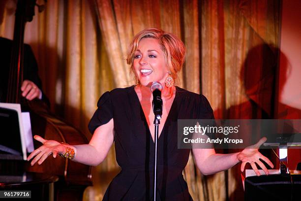 Jane Krakowski performs during the Manhattan Theatre Club's winter benefit "An Intimate Night" at The Plaza Hotel on January 25, 2010 in New York...