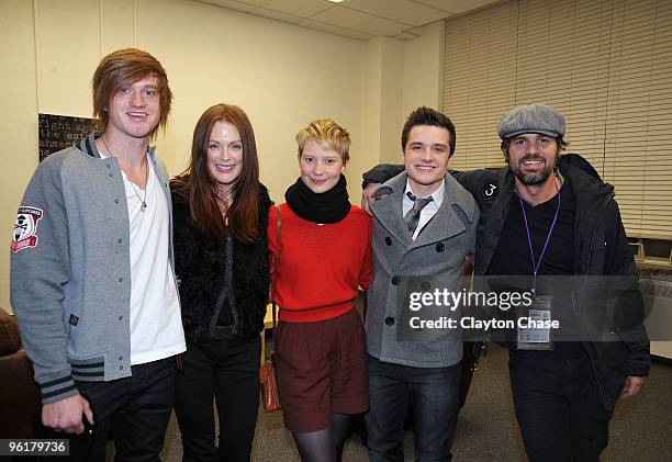 Eddie Hassell, Julianne Moore, Mia Wasikowska, Josh Hutcherson, and Mark Ruffalo attend "The Kids Are All Right" during the 2010 Sundance Film...