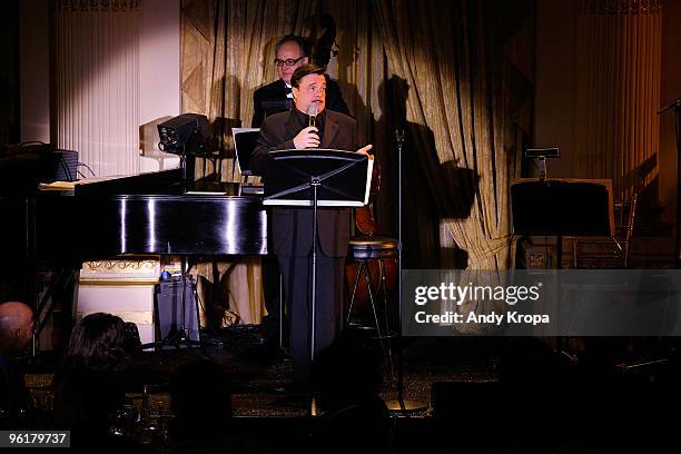 Nathan Lane performs during the Manhattan Theatre Club's winter benefit "An Intimate Night" at The Plaza Hotel on January 25, 2010 in New York City.