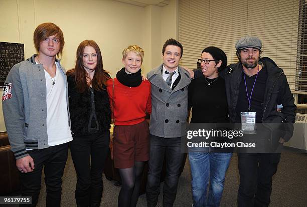 Eddie Hassell, Julianne Moore, Mia Wasikowska, Josh Hutcherson, Lisa Cholodenko, and Mark Ruffalo attend "The Kids Are All Right" during the 2010...