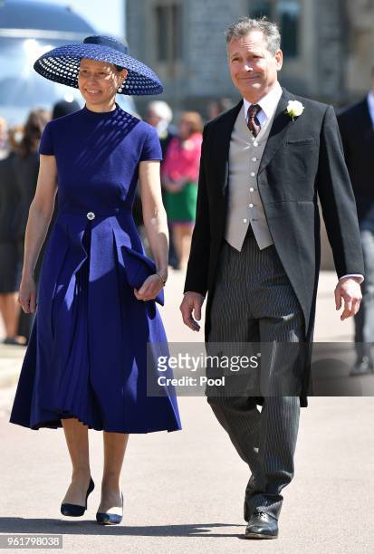 Lady Sarah Chatto and Daniel Chatto attend the wedding of Prince Harry to Ms Meghan Markle at St George's Chapel, Windsor Castle on May 19, 2018 in...
