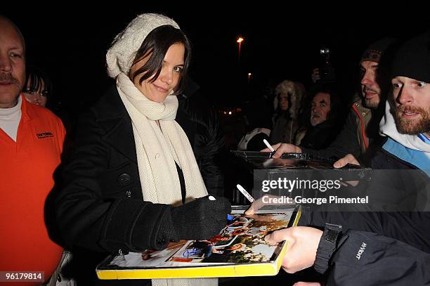 Actress Katie Holmes attends the "The Extra Man" premiere during the 2010 Sundance at Eccles Center Theatre on January 25, 2010 in Park City, Utah.