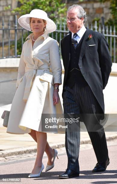 Serena, Countess of Snowdon and David Armstrong-Jones, 2nd Earl of Snowdon attend the wedding of Prince Harry to Ms Meghan Markle at St George's...